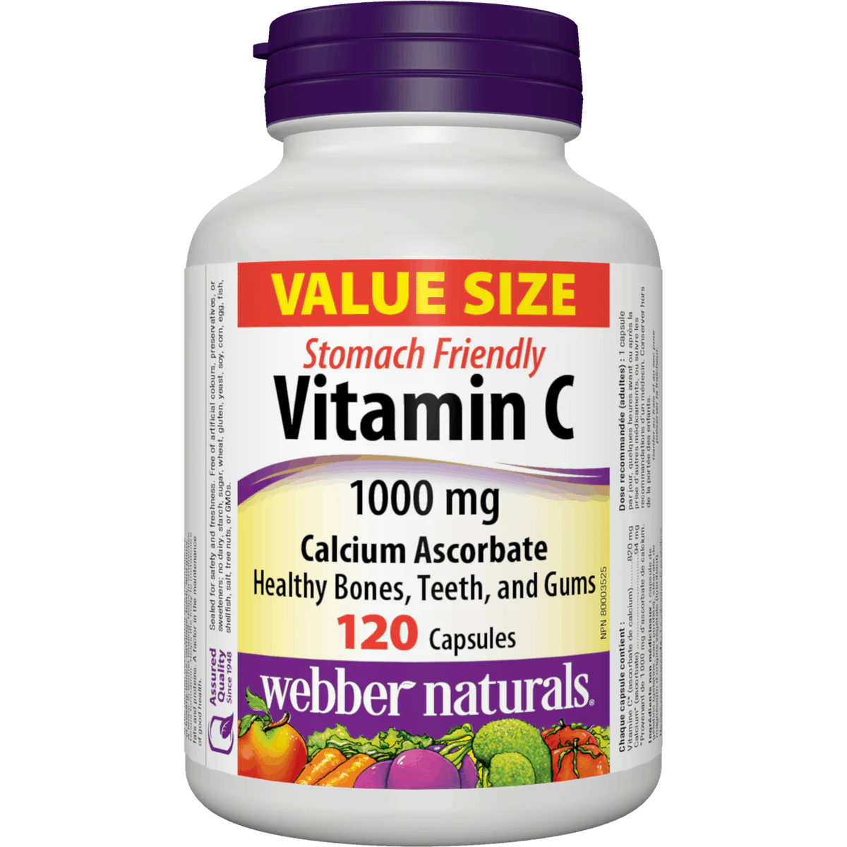 Webber Naturals Vitamin C 1000 mg Value Size supplement bottle on a white background available for sale natvd.com