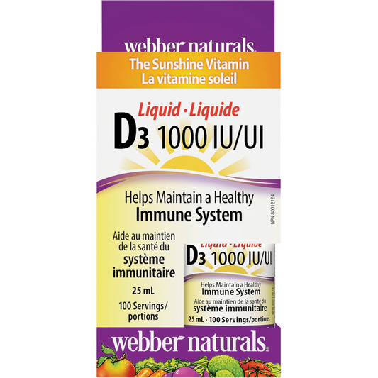 Webber Naturals Vitamin D3 25ml  sold by natvd.com Natural Vitamin Direct Inc Canada.  