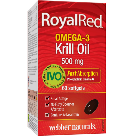Webber Naturals Royal Red Omega-3 Krill Oil, 500mg, 60 softgels