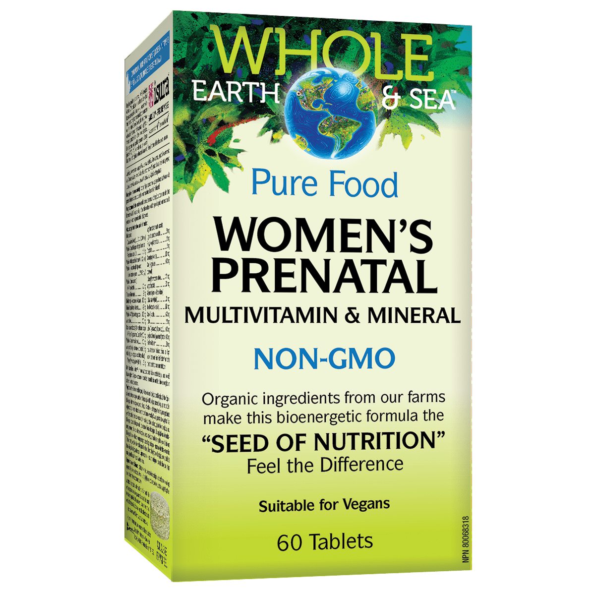 Box of Whole Earth & Sea Women's Prenatal Multivitamin & Mineral on a white background