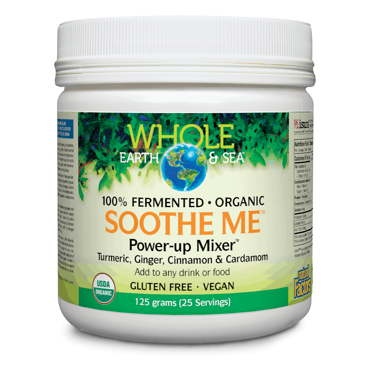 Container of Whole Earth & Sea Soothe Me Power-up Mixer on a white background