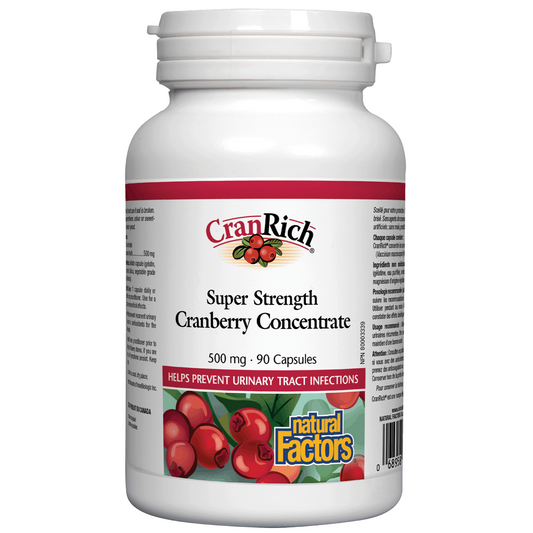 Natural Factors CranRich® Super Strength Cranberry Concentrate, 500 mg, 90 Capsules