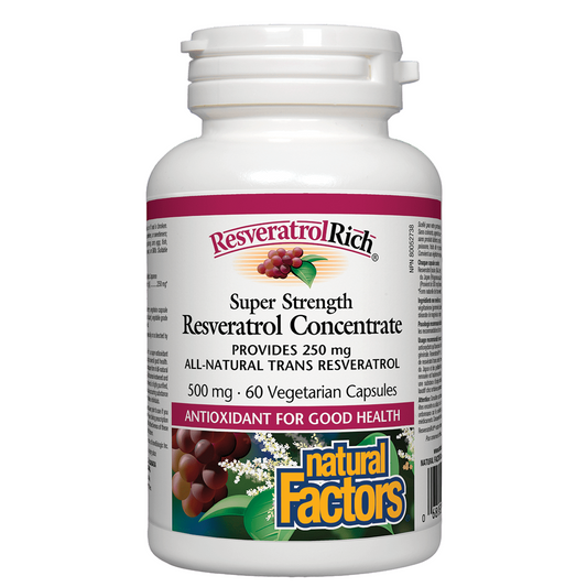 Natural Factors ResveratrolRich 500 mg, 60 vegi caps