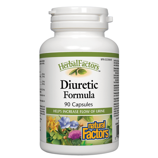 Herbal Factors Diuretic Formula capsule bottle on a white background