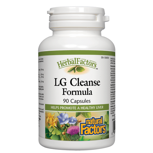 Herbal Factors LG Cleanse Formula supplement bottle on a white background