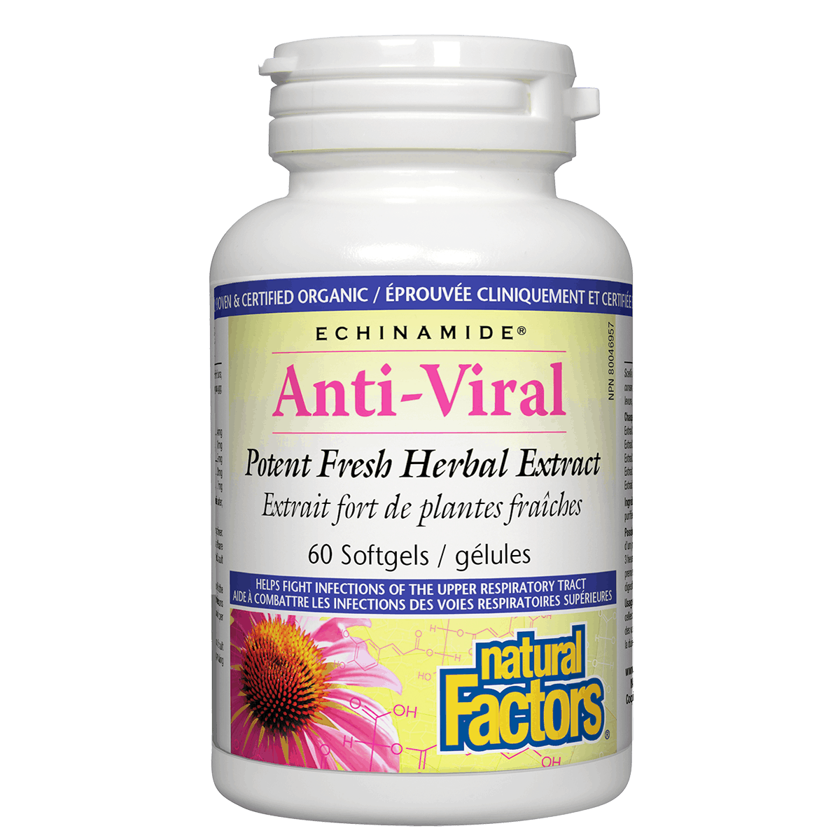 Bottle of Natural Factors Anti-Viral supplement on a white background Natural Vitamin Direct Inc Shop Canadian
