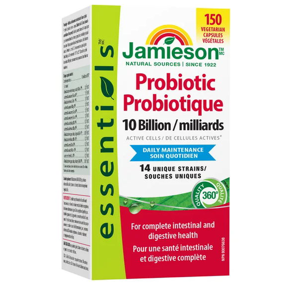 Jamieson Essentials Probiotic 10 Billion Active Cells, 150 Veg capsules