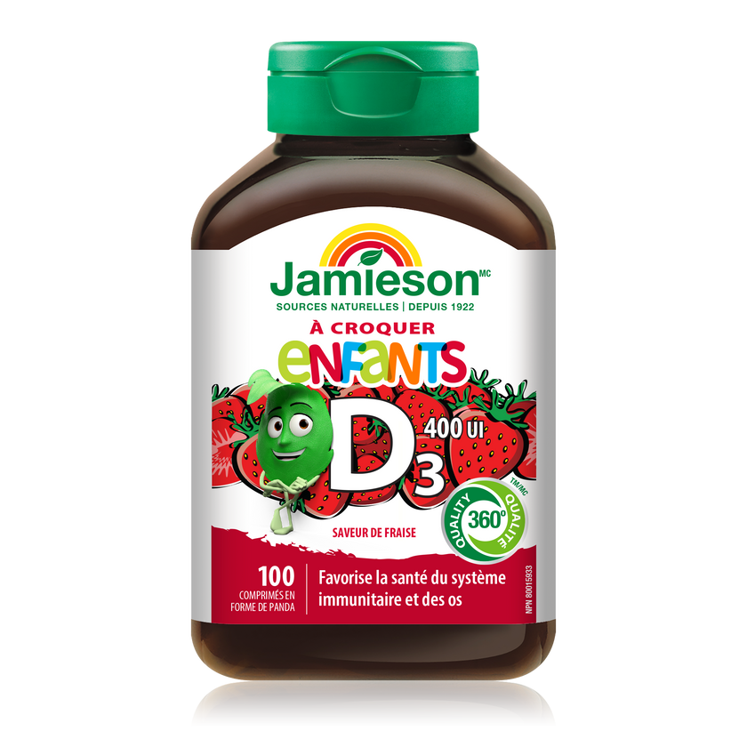 Jamieson健美生 兒童維生素D,400IU,草莓口味,100锭