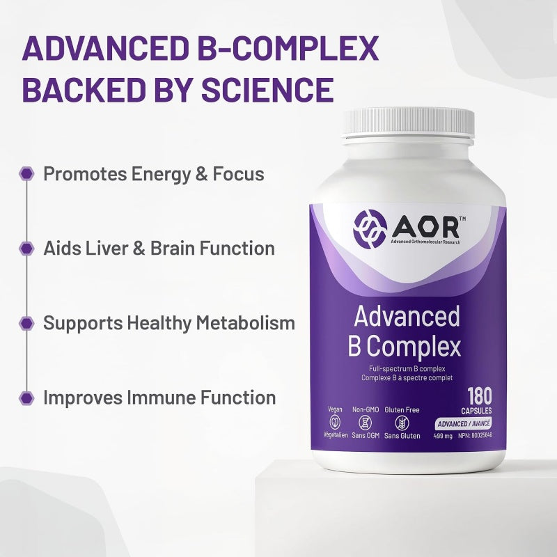 AOR 高效維他命 B 群 180 粒膠囊 支持新陳代謝和紅細胞生成
