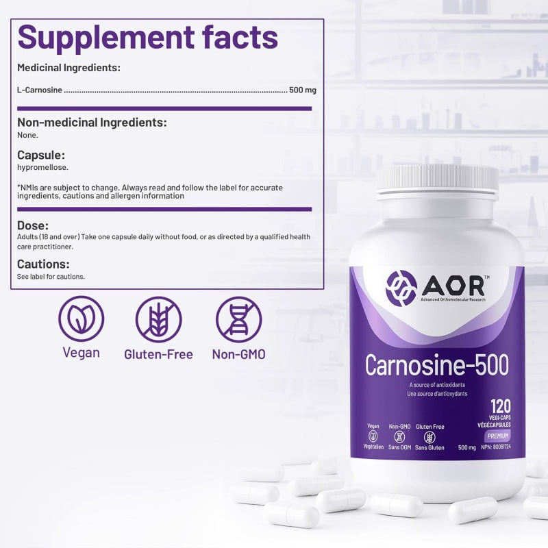 AOR Carnosine-500 120 vegicaps