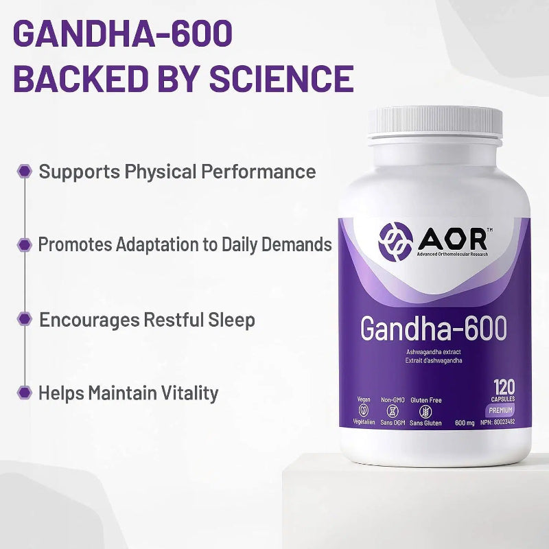 AOR 南非醉茄萃取物600毫克 120粒素食膠囊 降低壓力與舒緩焦慮