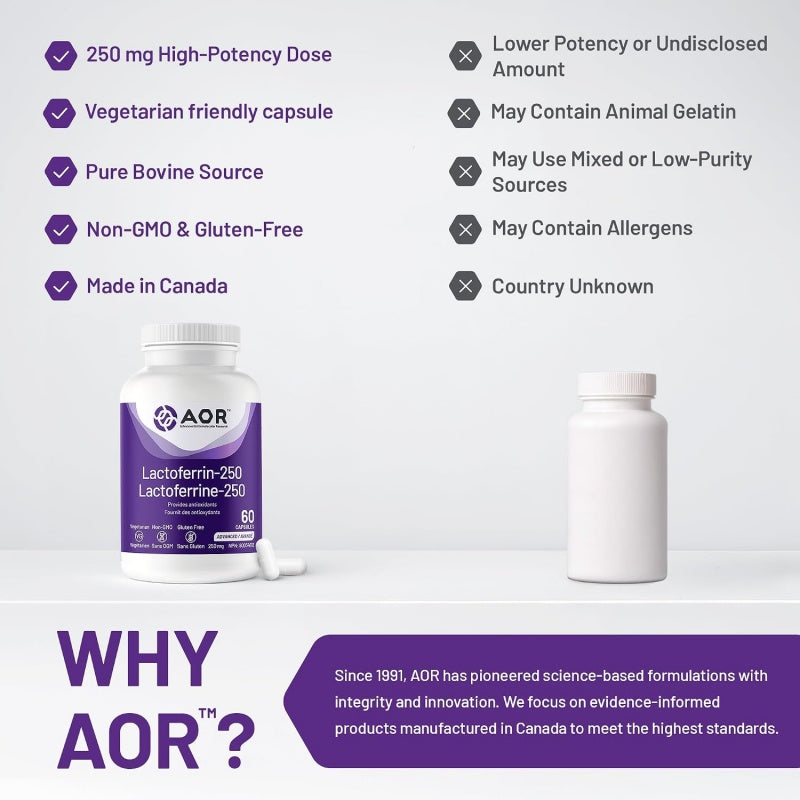 AOR Lactoferrin 250 60 vegi capsules