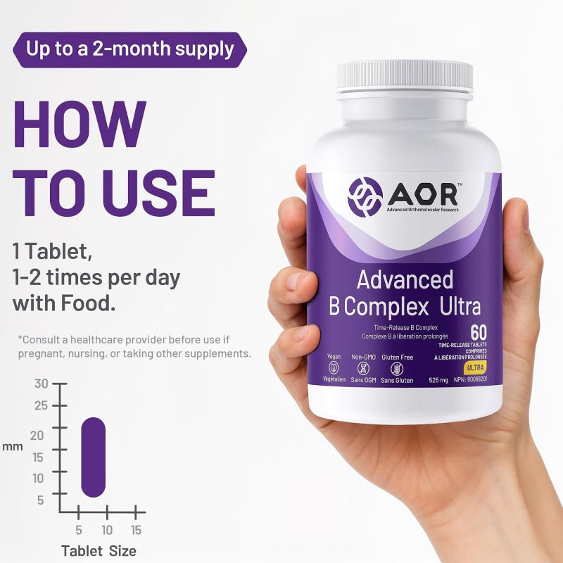 AOR Advanced B Complex Ultra 60 Vegan Tablets