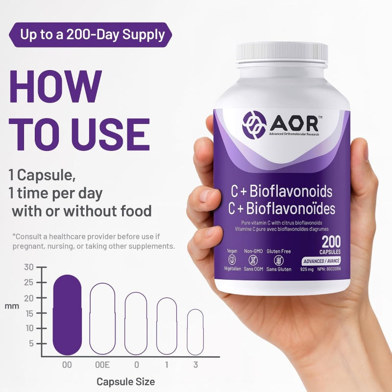 AOR 維他命 C + 生物類黃酮 200 粒膠囊 提高免疫力