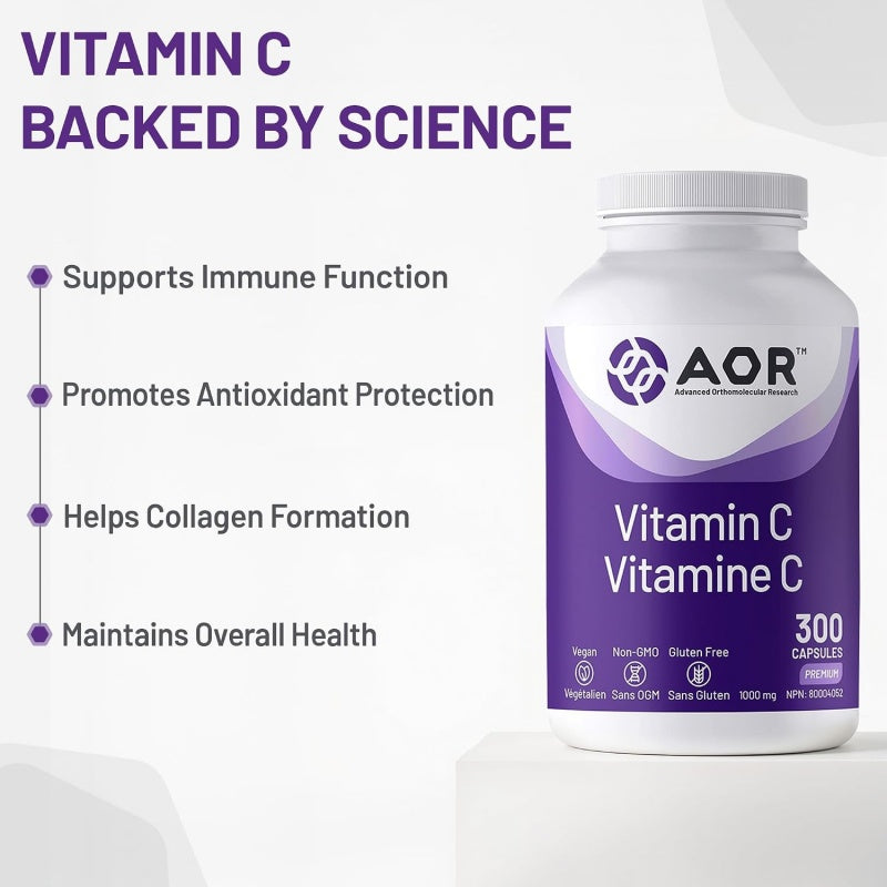 AOR 維他命 C 1000 毫克，300 粒膠囊 提高免疫力