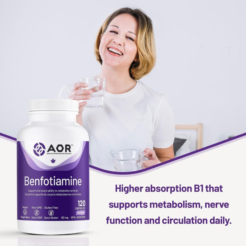 AOR Benfotiamine 80 mg 120 veg capsules