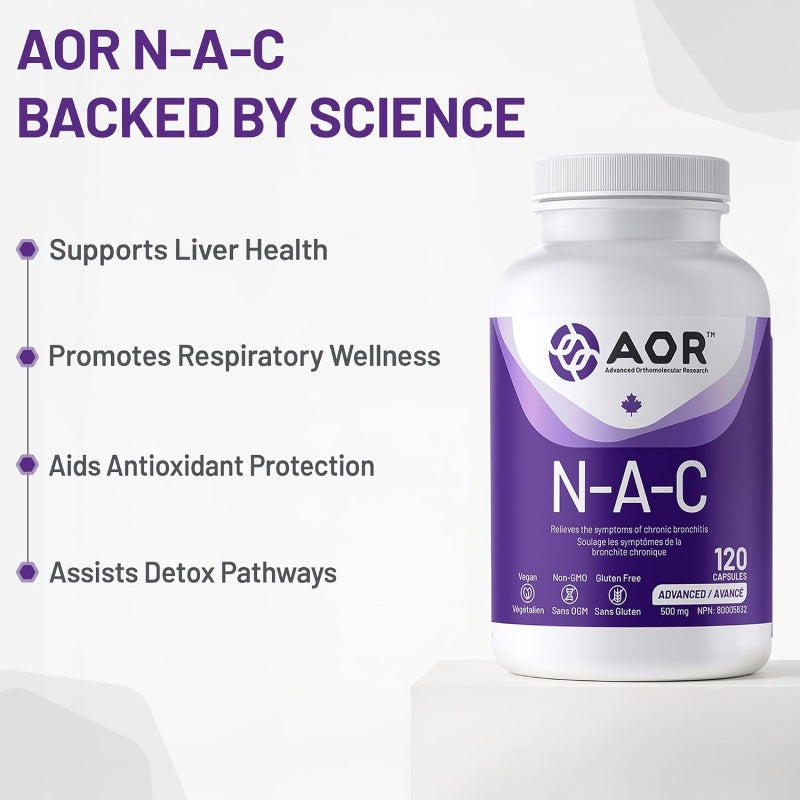 AOR N-A-C N-Acetyl Cysteine 500mg，120caps