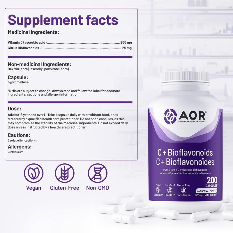 AOR 維他命 C + 生物類黃酮 200 粒膠囊 提高免疫力