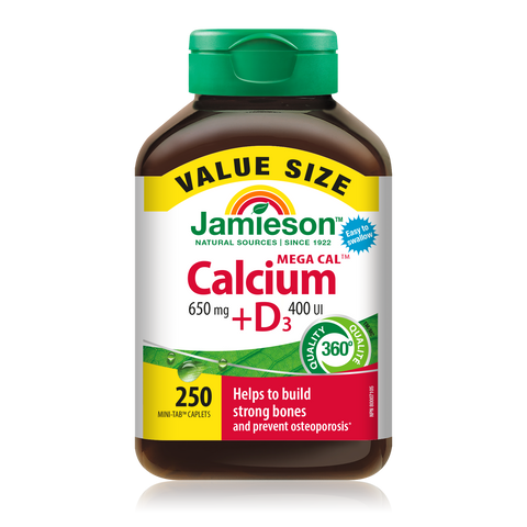 Jamieson Mega Cal | Calcium & Vitamin D3, 250 Capsules