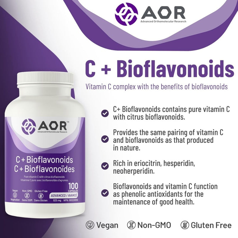 AOR Vitamin C + Bioflavonoids 100 Capsules