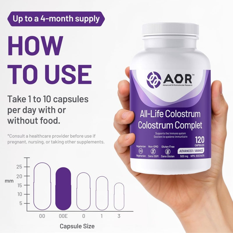 AOR All-Life Colostrum 120 vegi capsules