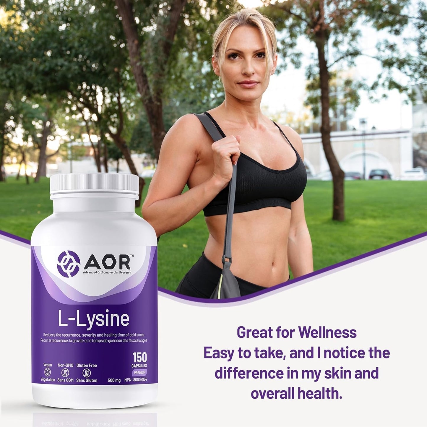 AOR L-Lysine 500mg 150 vegi capsules