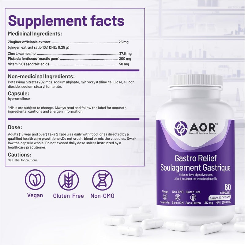 AOR Gastro Relief 60 Vegicaps