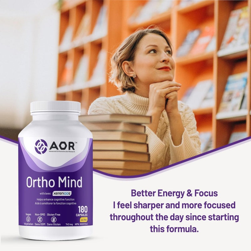 AOR Ortho Mind 認知支持膠囊 180粒素食膠囊 提升專註力和思維清晰度 