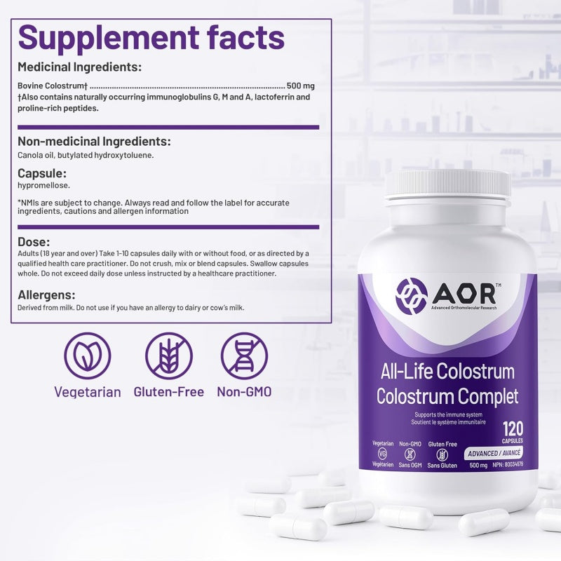 AOR All-Life Colostrum 120 vegi capsules