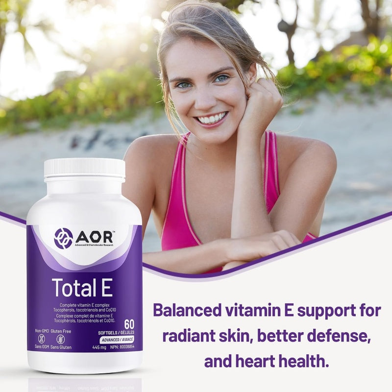 AOR Total E 60 sofgels - Vitamin E Complex Tocopherols, Tocotrienols & COQ10
