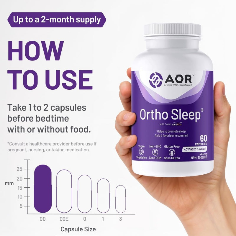 AOR Ortho Sleep 443毫克，60粒 天然助眠