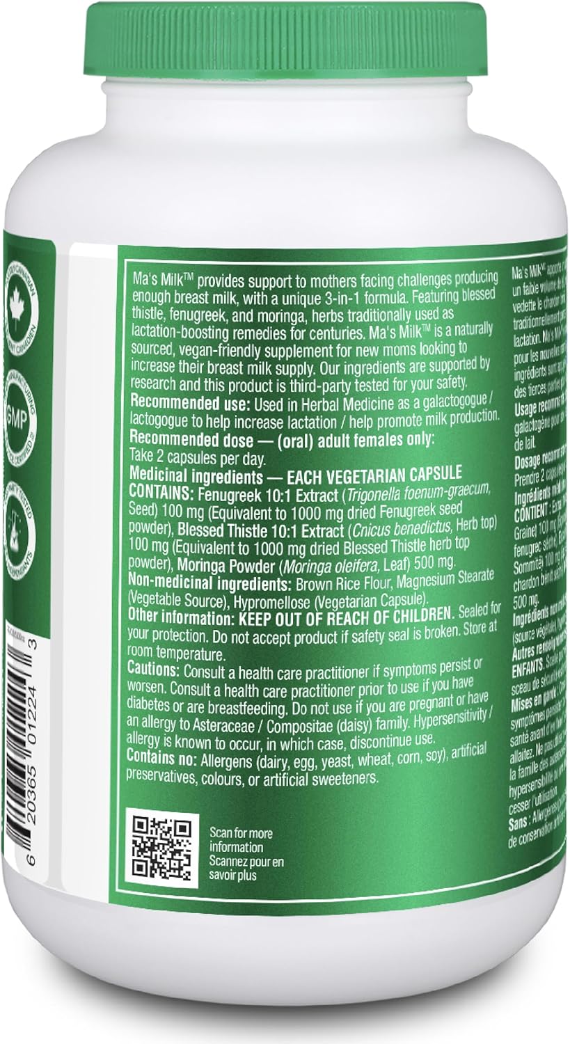 Organika Ma's Milk 120 vegetarian capsules