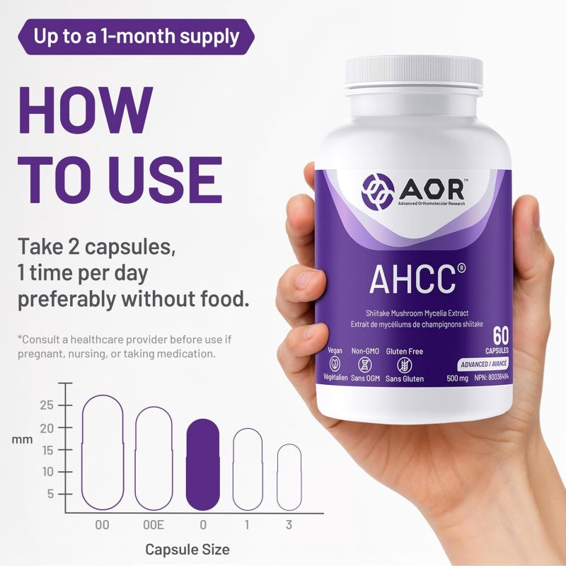 AOR AHCC 60 vegi capsules - Shiitake mushrooms mycelia extract