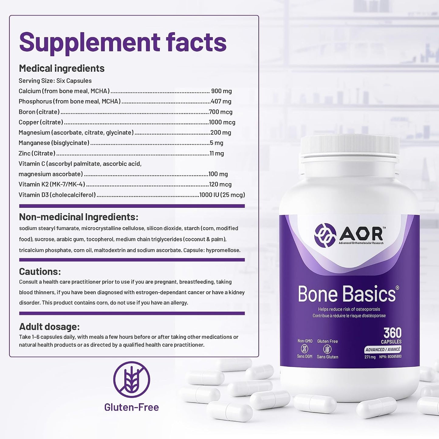 AOR Bone Basics 360 Capsules