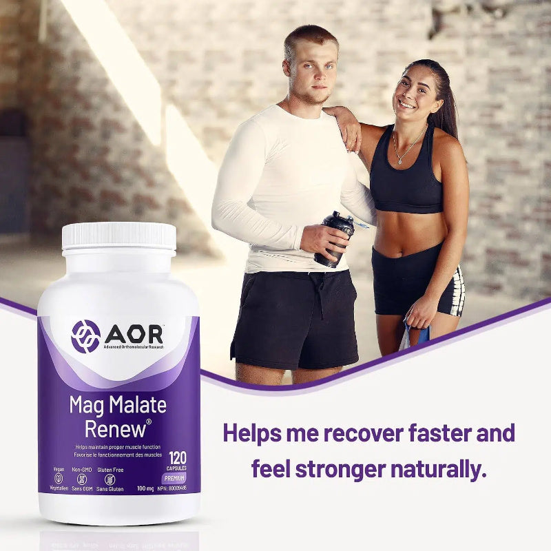 AOR Mag Malate Renew Magnesium Malate 120 Vegetarian Capsules