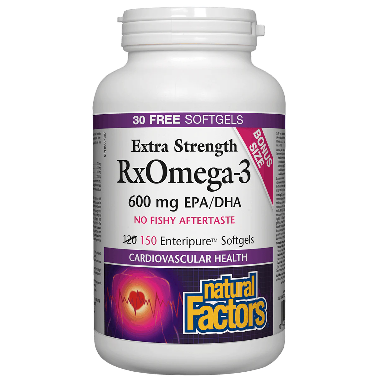 Natural Factors BONUS RxOmega-3 Factors, 120 softgels + 30 FREE