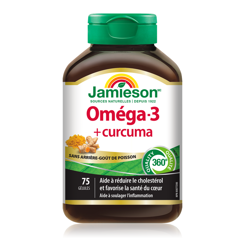 Jamieson 鱼油 Omega 3 + 姜黄，75 粒软胶囊