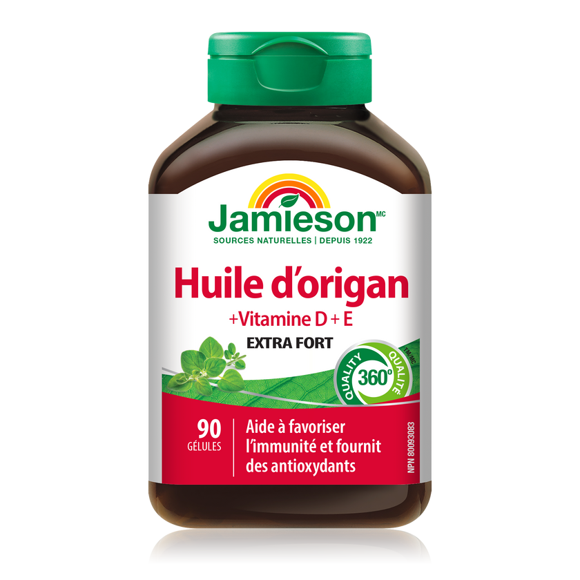 Jamieson 強效牛至油，含維生素D+E，90粒軟膠囊