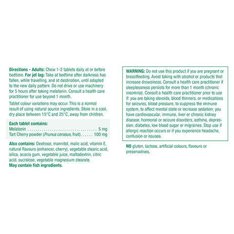 Jamieson 褪黑素（含酸樱桃）| 30 粒咀嚼片