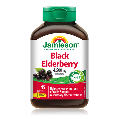 Jamieson Black Elderberry Raw Herb 45 Capsules