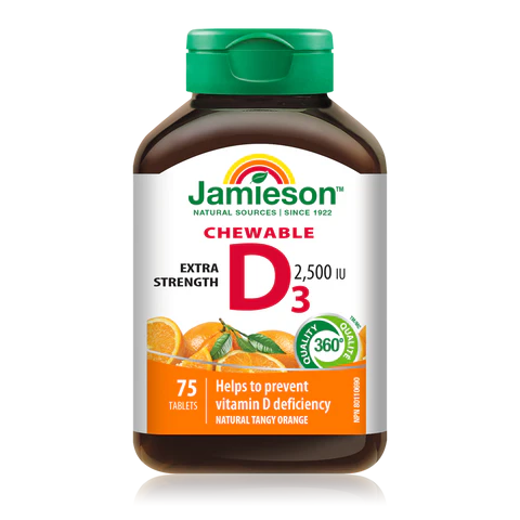 Jamieson Vitamin D3 2,500 IU | 75 Chewables