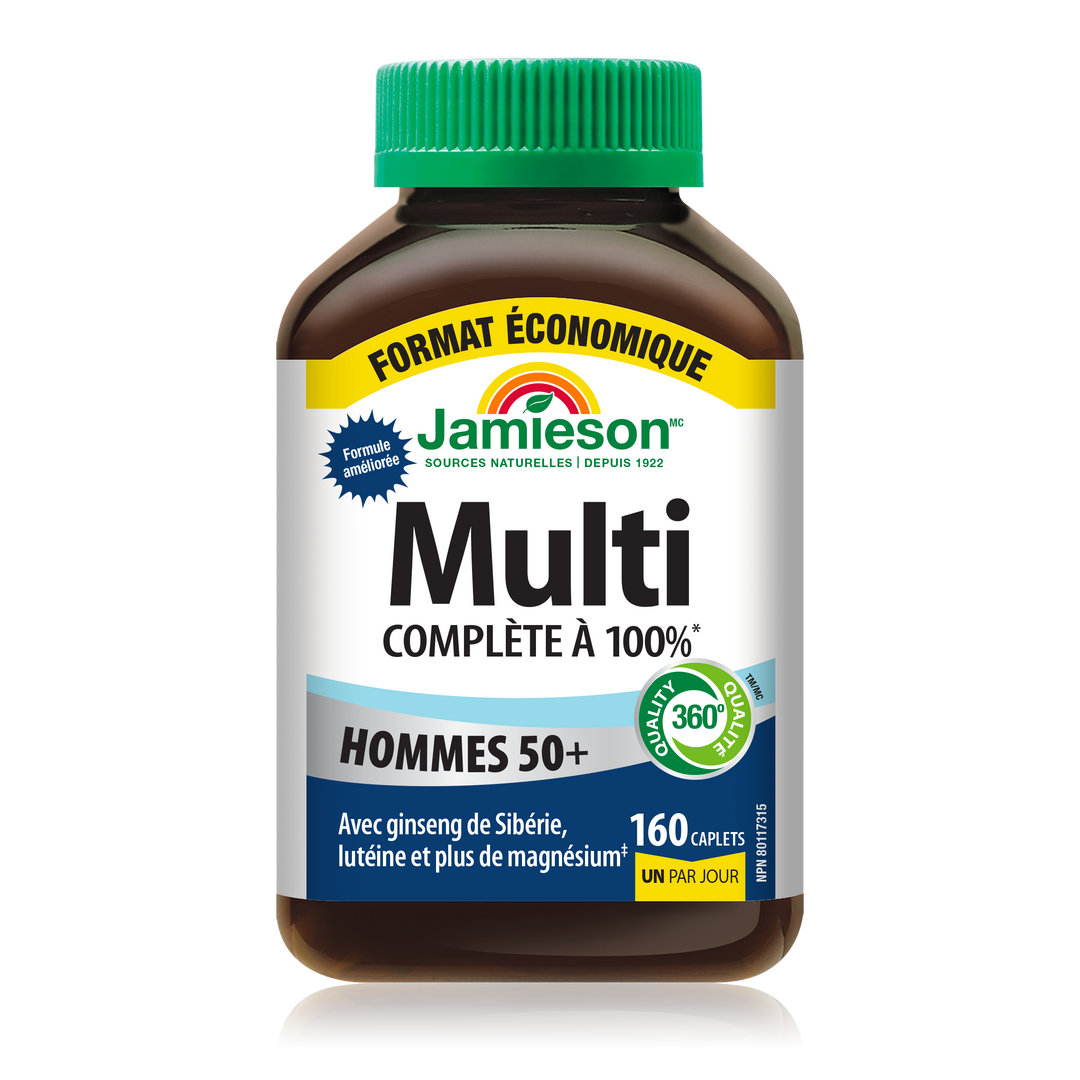 100% 複合維生素，適合 50 歲以上男性，160 粒膠囊