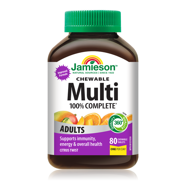 Jamieson 100% Complete Multi 80 Chewable Citrus tabs 健美生
 