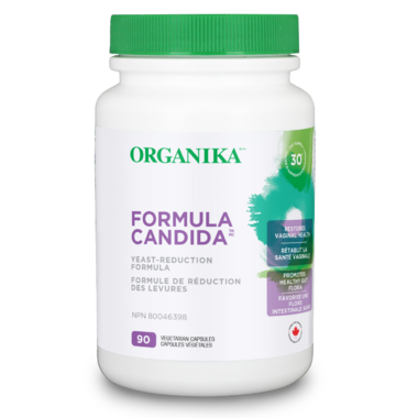 Organika Formula Candida- Yeast Reduction Formula, Feminine Health Support, Probiotics, All Natural Herbal Blend- 90vcaps