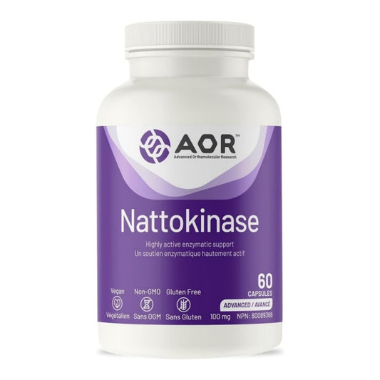 AOR “血管通”納豆激酶 ，100毫克，60粒素食膠囊 有助於預防中風、心臟病發作和血栓形成 