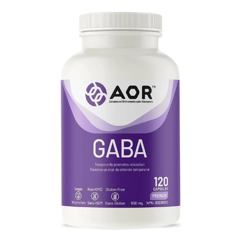 AOR GABA胶囊，600毫克，120粒素食胶囊 缓解紧张情绪，保持思维清晰