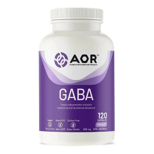 AOR GABA胶囊，600毫克，120粒素食胶囊 缓解紧张情绪，保持思维清晰