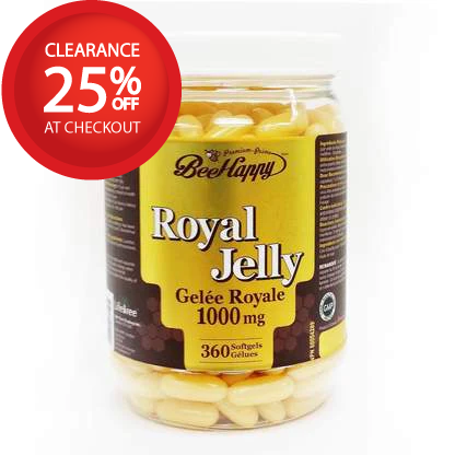 【清仓特价】Bee Happy 蜂王漿胶囊 1000毫克，360粒 有效期 2026年9月