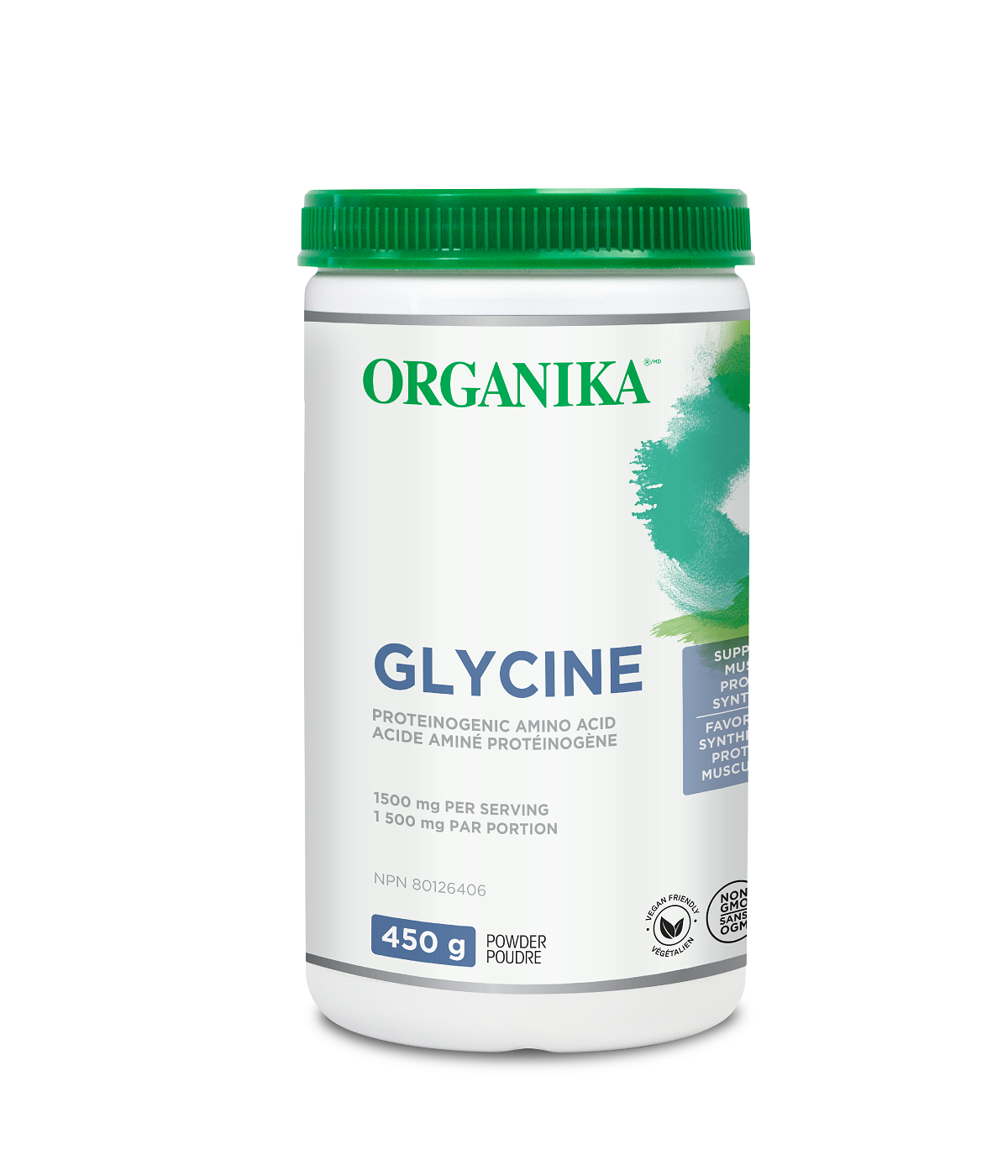 Organika Glycine powder container on a white background