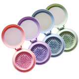 [$100 or more] Colorful Mini Folding Hair Brush With Mirror Comb